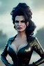 Placeholder: Lisa Ann as evil queen in black leather gown, cleavage, angry, stern look, unreal 5, octane render,cinema4d, dynamic lighting, dramatic lighting, 4k, redshift render, highly detailed, hyper realistic