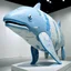 Placeholder: A pale light blue ice elemental orca painted by Jean Dubuffet