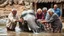 Placeholder: Elderly pensioners washing an elephant. Everyone is happy. Photographic quality and detail, award-winning image, beautiful composition.