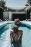 Placeholder: babe in front of a pool