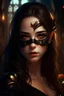 Placeholder: elf in black dress, black mask, ultra details, em pé, vibrant colors, sharp focus, 1 girl, dark hair, brown eyes
