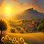 Placeholder: Golden hour,Tuscany hills, campi di girasoli, cipressi, Italian town,landscape magical, detailed, 8k resolution concept art by Greg Rutkowski,dynamic lighting, hyperdetailed, intricately, volumetric lighting, Alphonse Mucha