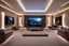 Placeholder: a dedicated home cinema room with LED ambient lighting in the walls make sure the room is completely symmetrical