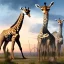 Placeholder: a Giraffe and giant spider