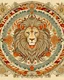 Placeholder: A majestic lion illustration at the center of the mandala, surrounded by intricate patterns and floral motifs.