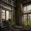 Placeholder: close-up of an abandoned, two story building, crumbling, debris, weeds, overtaken by nature, 8k resolution, high-quality, elaborate, fine-detail, intricate, baroque, detailed matte, digital art, volumetric lighting, illustration, 3D octane render, brian froud, howard lyon, selina french, anna dittmann, annie stokes, lisa parker, greg rutowski