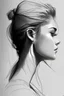 Placeholder: A drawing of a beautiful girl profile with amazing features showing confidence and toughness , drawing with very defined details