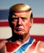 Placeholder: Realistic image of Donald trump wrestler, Mexican wrestling style, liner eye glow makeup face, red and blue breeches, us flag dress, suspenders, retro style, 80s, vibrant color, highly detailed, clean background, concept art, unreal engine 5, god rays, ray tracing, RTX, lumen lighting, ultra detail, volumetric lighting, 3d, finely drawn, high definition, high resolution.