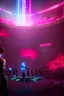 Placeholder: cyborgs fighting against each other in roman colosseum, perfect, sharp,red blossoms, laserweapongs,8k quality, cyberpunk art, neon lights, rustical, old technology, pink shining, showkampf, antik, römisches empire, drone view