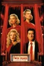 Placeholder: Movie poster art for "Twin Peaks" surreal TV drama by David Lynch, 'Who Killed Laura Palmer?', double exposure photo layering of ethereal Kyle Mcgloughlin and Sheryl Lee visages, beautiful modern poster composition by Drew Struzan, stunning dramatic artistic composition, red stage curtain bordering.