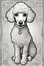 Placeholder: poodle, in the style of manga, 343000, High Detail, Geometric background, coloring pages for adult , colorful