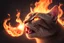 Placeholder: burning cat mouth in flamelight