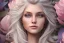 Placeholder: femme long cheveux blond blancs grands yeux bleus , 8k resolution, flower magnolia lotus rose, beautiful portrait, 8k resolution, flower head and body, beautiful star