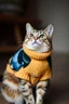 Placeholder: cat wearing a bird sweater