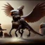 Placeholder: Epic massive Drawing Gryphon and Rider estilo Caravaggio 4k