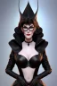 Placeholder: Carmen Dell`orifice as evil queen in black leather, leather, busty, cleavage, angry, stern look. character design by cory loftis, fenghua zhong, ryohei hase, ismail inceoglu and ruan jia. unreal engine 5, artistic lighting, highly detailed, photorealistic, fantasy