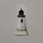 Placeholder: tiny oil painting of tiny lighthouse, plain white background, solid white background, tiny white canvas, tiny white frame, plain white wall, melancholy, tender, moody, vintage, delicate arrangement, beautiful composition, etsy, aesthetic layout, plain solid white background