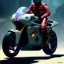 Placeholder: fullbody Drawing of 'kaneda's bike from sci-fi movie akira',intricate detail,andrea bonelli,Kilian Eng,Ohrai,evan lee,Aleksandr Sidelnikov,three quarters frontal aerial view,toned colors,16k