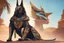 Placeholder: Huge Monster in 8k solo leveling shadow artstyle, anubis them, neon effect, full body, Desert, intricate details, highly detailed, high details, detailed portrait, masterpiece,ultra detailed, ultra quality