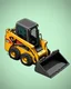 Placeholder: bobcat skidsteer with front bucket attachment, 3d cartoon proportions, isometric Digital painting
