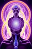 Placeholder: Spiritual being with Tentacles over human Head creating reality around, wrapping Spiral around Human, Psychedelic