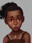 Placeholder: Portrait of a chocolate skinned girl witch toddler with curly hair