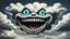 Placeholder: smiling menacing three eyes cloud with teeth