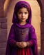 Placeholder: Artistic red purple little palestinian girl , PRINT medieval style