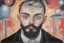 Placeholder: Francesco Clemente oil painting dreaming young beard punk guy in the pop '80s eclectic mall lights oil painting art