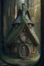 Placeholder: A cottage in the middle of a wood and on the roof is carved "The portal in the big woods"