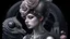Placeholder: Beautiful bioluminescense black and silver humanoid lady snail textured detailed lace ornate house portrait, adorned with white and pink flower dust, pink rose and black rose silver dust beads, wearing diadem headress, wearing Renaissance costume, organic bio spinal ribbed detail of Renaissance textured bioluminescense watery floral silver floral dust creative background maximálist hyperrealistic concept art