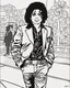 Placeholder: coloring page for teens, simple outlines art, outline drawing, bold outlines, clean and clear outlines, no tones color, no color, no detailed art, art full view, wide angle, white background, Michael Jackson