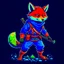 Placeholder: 2d anthropomorphic fox in a high-definition 8k ninja suit