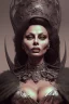 Placeholder: Sophia Loren as evil queen in black leather, cleavage, angry, stern look. character design by cory loftis, fenghua zhong, ryohei hase, ismail inceoglu and ruan jia. unreal engine 5, artistic lighting, highly detailed, photorealistic, fantasy