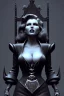 Placeholder: Rita Hayworth as evil queen in black leather, leather, busty, cleavage, angry, stern look. character design by cory loftis, fenghua zhong, ryohei hase, ismail inceoglu and ruan jia. unreal engine 5, artistic lighting, highly detailed, photorealistic, fantasy