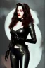 Placeholder: painting of kat dennings as evil queen in black leather pants, , leather, angry, stern look, volumetric lighting, particales,highly detailed,cinematic, deep colours,8, highly detailed, digital painting, artstation, concept art, smooth, sharp focus,