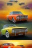 Placeholder: Theme or Concept: Sunrise Car Racing Event in Ethiopia Color Palette: Emphasize the colors of the Ethiopian flag: green, yellow, and red. Additionally, sunrise colors like warm oranges and yellows. Mood or Emotion: Energetic, dynamic, and celebratory Subject and Composition: Custom cars, including Fiat 131 and Fiat 128 One of the cars is jumping, adding excitement to the scene Style Preferences: Dynamic and action-oriented, with attention to car details and customizations Elements and Detai