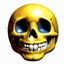 Placeholder: ANATOMICALLY CORRECT digital photograph of the SKULL OF A SMILEY FACE by davinci with fine line,