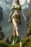 Placeholder: elven young woman, wearing light dress, happy expression, visible ultradetailed cute femine face armonious legs feet hands and pointy ears, luminous weather, field in the mountains, ultra realistic, concept art, intricate details, highly detailed, photorealistic, octane render, 8 k, unreal engine, art by artgerm and greg rutkowski and charlie bowater and magali villeneuve and alphonse mucha