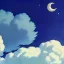 Placeholder: night sky with stars and moon, light, space, high detailed