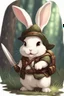 Placeholder: Cute chubby bunny killer floppy ears adventurer dnd art realism