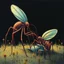 Placeholder: inkpunk, Style by Vladimir Kush and Ray Johnson and Zdzislaw Beksinski and Alexander Jansson, abstract surreal art, a metaphorical representation of ephemeral long legged parasite rivalries, gestalt lunatic grass shine, warm colors, sinister, surreal masterpiece, dynamic diagonal layout composition, juxtaposition of the uncanny and the banal, sharp focus, never-before-seen composition