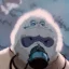 Placeholder: A Yeti with a gas mask