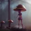 Placeholder: Mushroom head girl unreal 5, octane render, cinema4d, redshift render, hyper realistic, cenematic, vibrancy, synthwave, retouch, centered, dynamic lighting, dramatic lighting, 4k, highly detailed, attractive beautiful, realistic, epic composition, holographic,