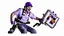 Placeholder: horror movie with fedex driver using chainsaw transparent background