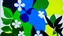 Placeholder: An exquisite minimalist illustration by Matisse, featuring a serene garden adorned with simple, geometric shapes of flowers. Electric green leaves and petals contrast against a light background, while bold blue outlines define the shapes. The cutout style adds depth and dimension, creating a harmonious balance of color and form.