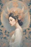 Placeholder: James Jean, Maurice Sendak, Surreal, mysterious, strange, fantastical, fantasy, Sci-fi, Japanese anime, divine expression, spiral of time, beautiful girl with wings, perfect voluminous body, geometry, perspective, detailed masterpiece