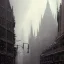 Placeholder: View from a snow rain rooftops of corner gothic Buildings, Central station, Piccadilly, Uphill roads, elevated trains, Gothic Metropolis , Neogothic architecture, Metropolis Fritz Lang by Jeremy mann, John atkinson Grimshaw, "Gothic architecture, London, edimburgh, Chicago Prague by Jeremy mann"