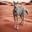 Placeholder: pen outline, in the style of Escher, super model female dingo zebra witch on the red sand beach ,bokeh like f/0.8, tilt-shift lens 8k, high detail, smooth render, down-light, unreal engine