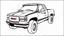 Placeholder: redraw this image of a 1991 GMC sierra with extended cab and trailering mirrors, line art with improved quality